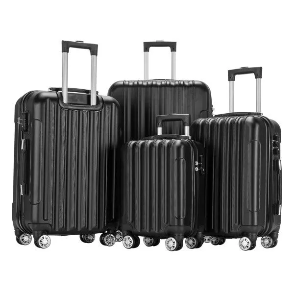 Vertical 4-in-1 Spinner Wheel With Handle Trolley Case 16in 20in 24in 28in ABS Aluminum Alloy Trolley Classic Color - Black- FREE USA SHIPPING
