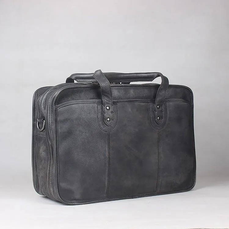 Woosir Vintage Leather Briefcase Fit 16" 17" Laptop